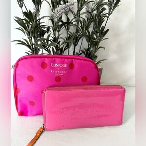 2pc Kate Spade wallet & cosmetics bag bundle